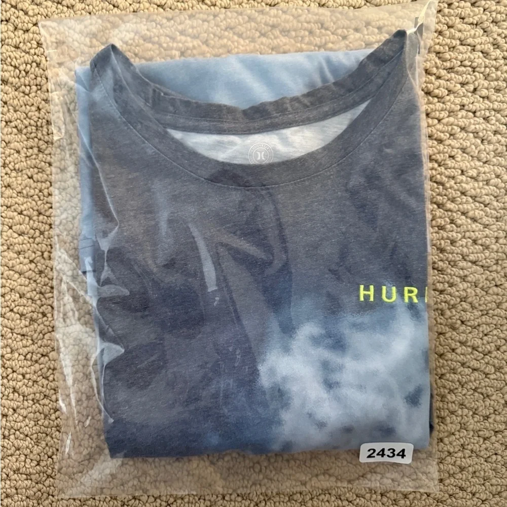 Hurley Surf Stormy Blue Gray Waves Tee Shirt Men XL